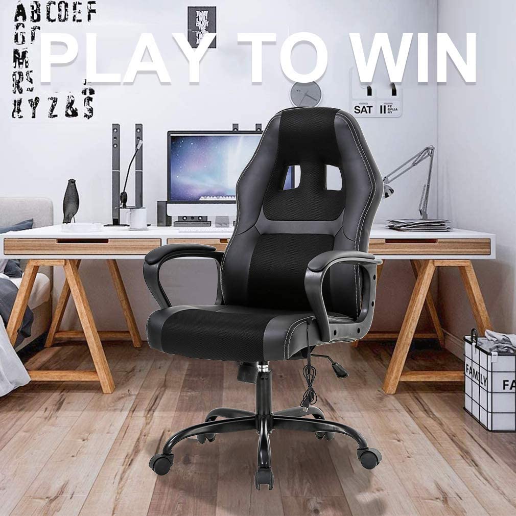 Verstellbare PU Lumbal Massage Support Leder Racing Chair