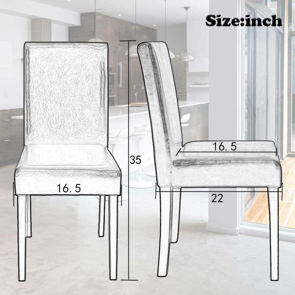 Esszimmer Leder Stühle Parsons Set von 4