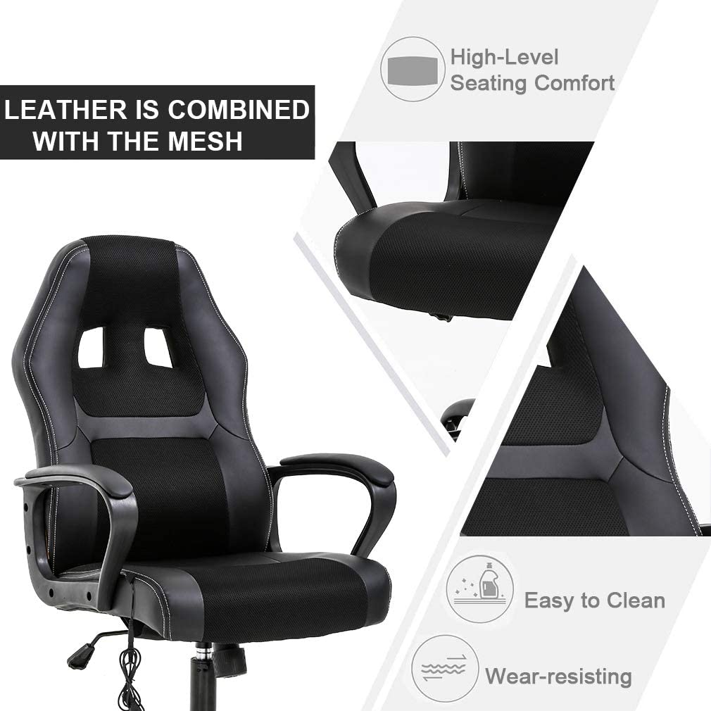 Verstellbare PU Lumbal Massage Support Leder Racing Chair