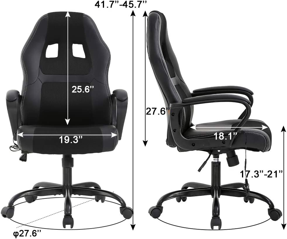 Verstellbare PU Lumbal Massage Support Leder Racing Chair