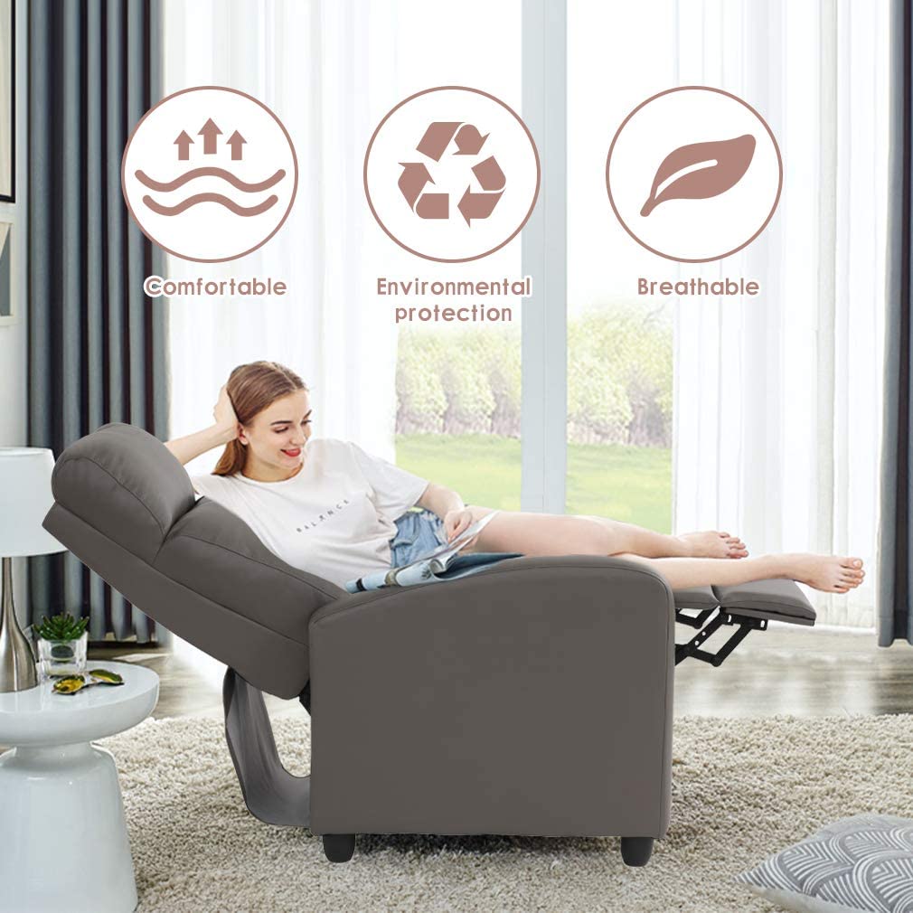 Recliner Chair für Wohnzimmer mit PU Leder gepolsterte Sitzlehne