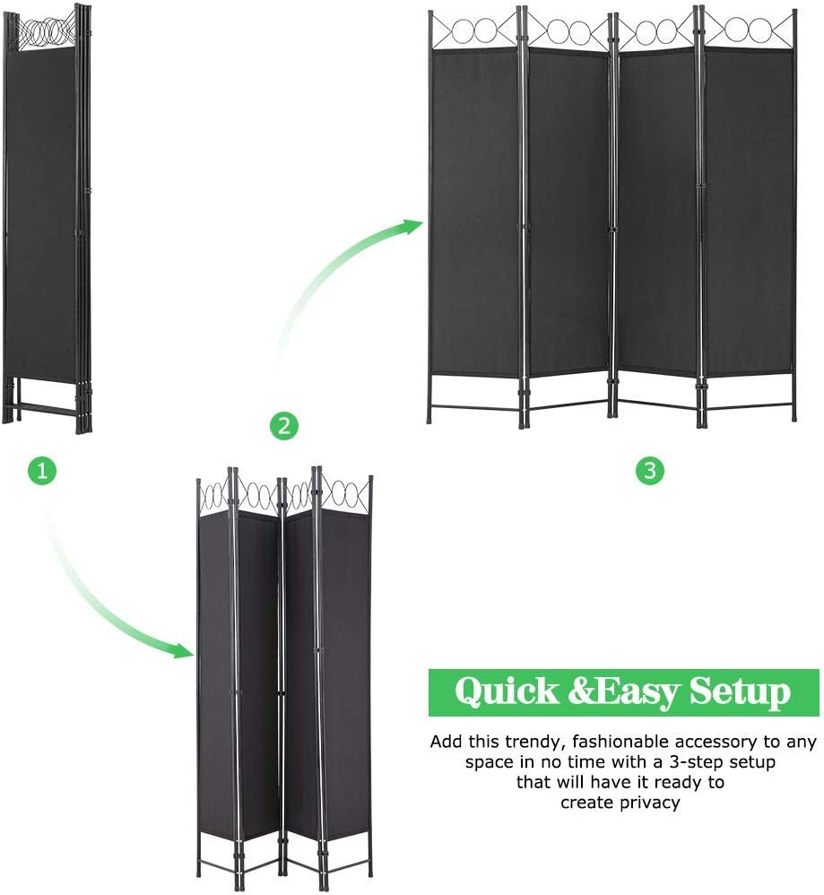 4 Panel Freistehende Partition Teilerraum Trennung