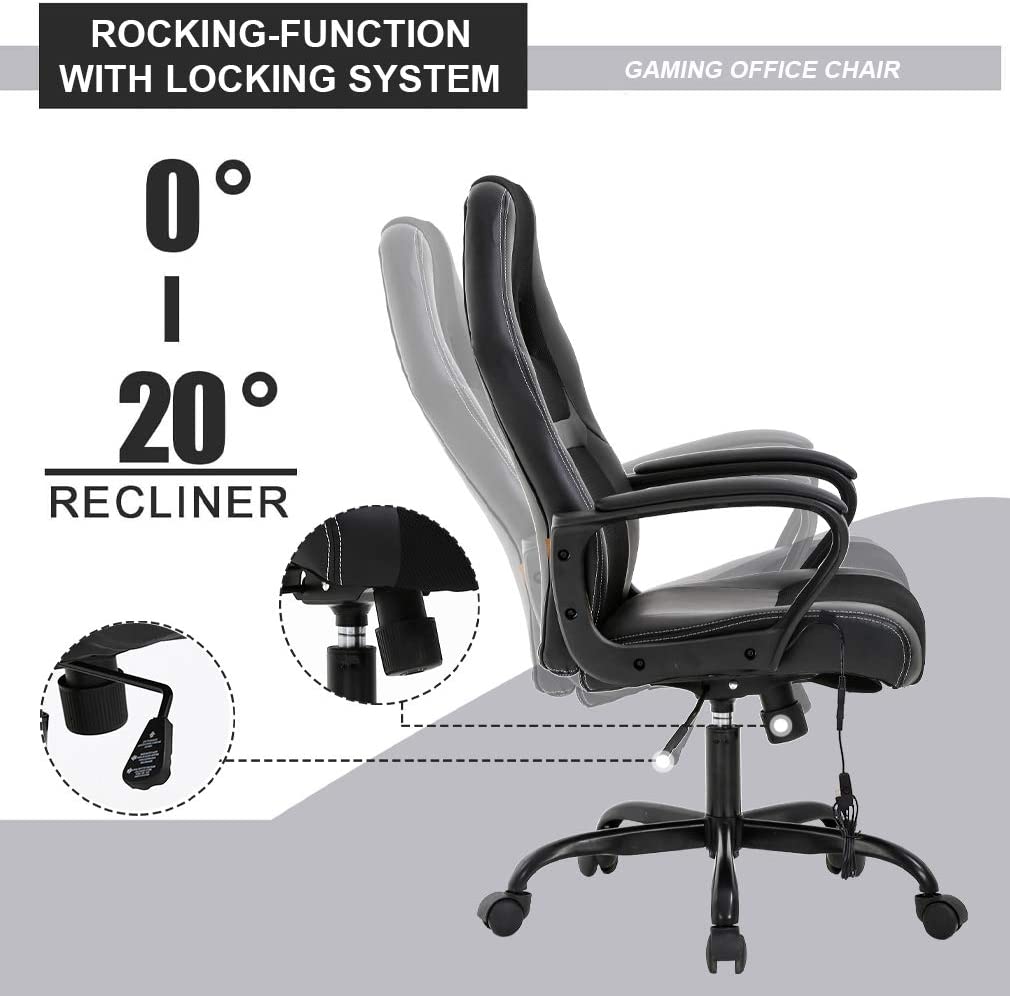 Verstellbare PU Lumbal Massage Support Leder Racing Chair