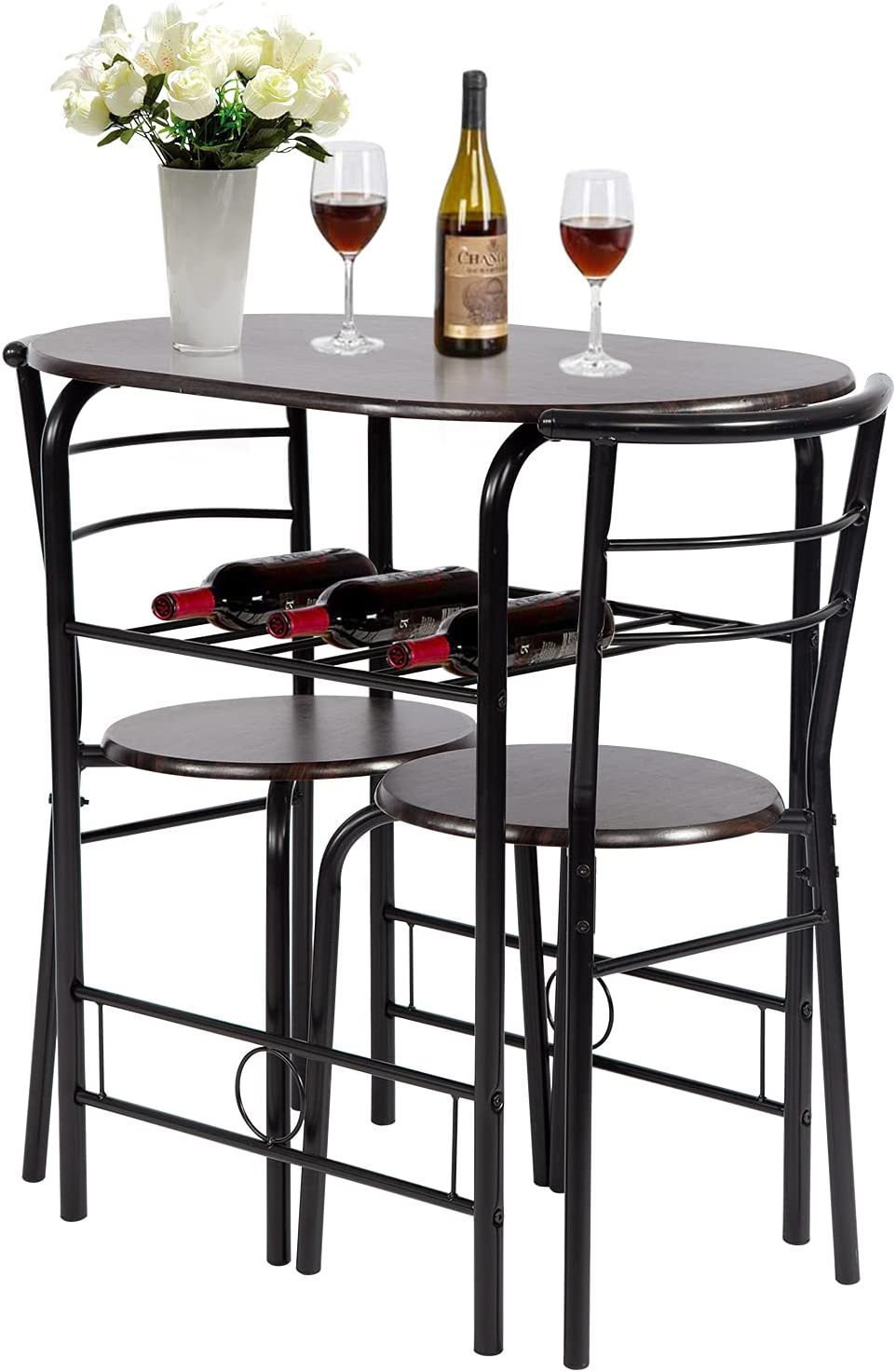 3-Piece Round Table und Stuhl Set für Küche Esszimmer