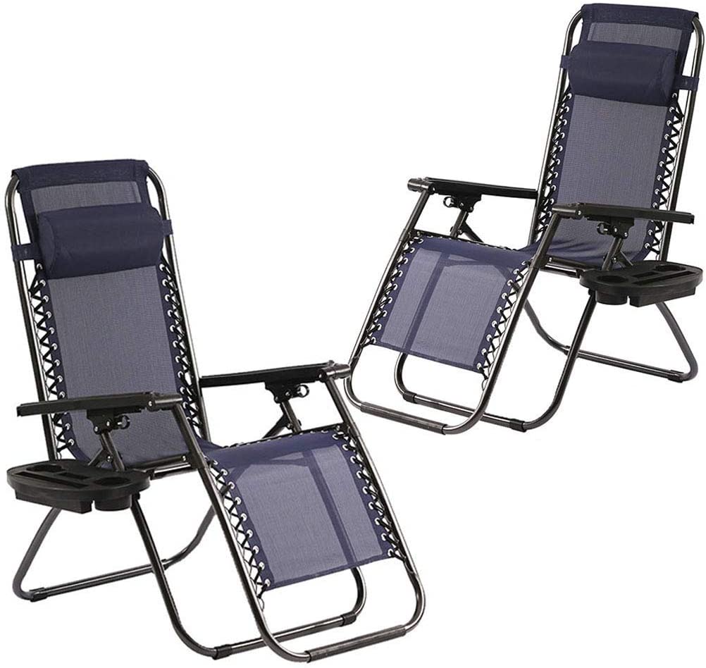 Zero Gravity Lawn Lounge Chair Patio Set von 2