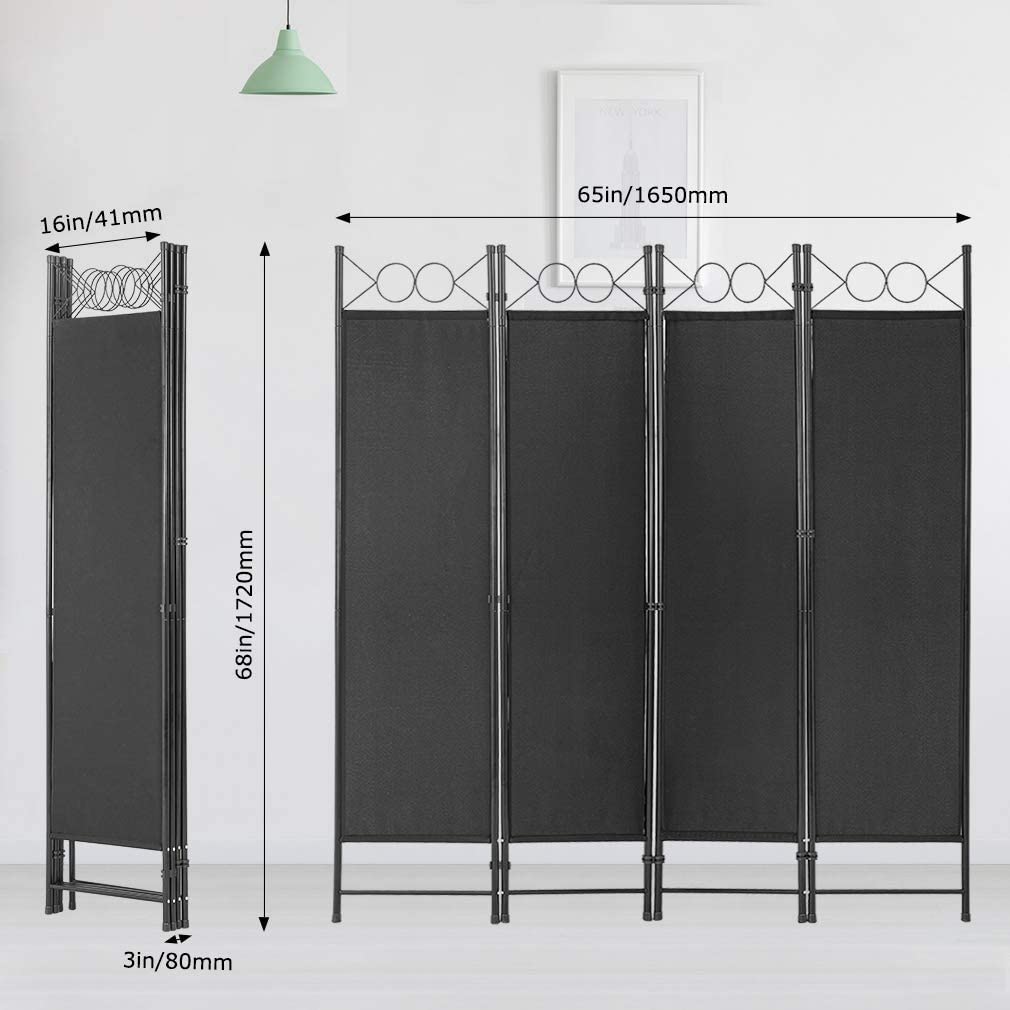 4 Panel Freistehende Partition Teilerraum Trennung