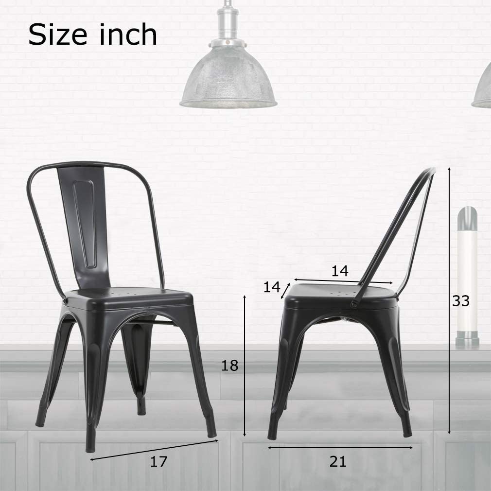 Metal Tolix Side Metal Küche Trattoria Stühle Set von 4