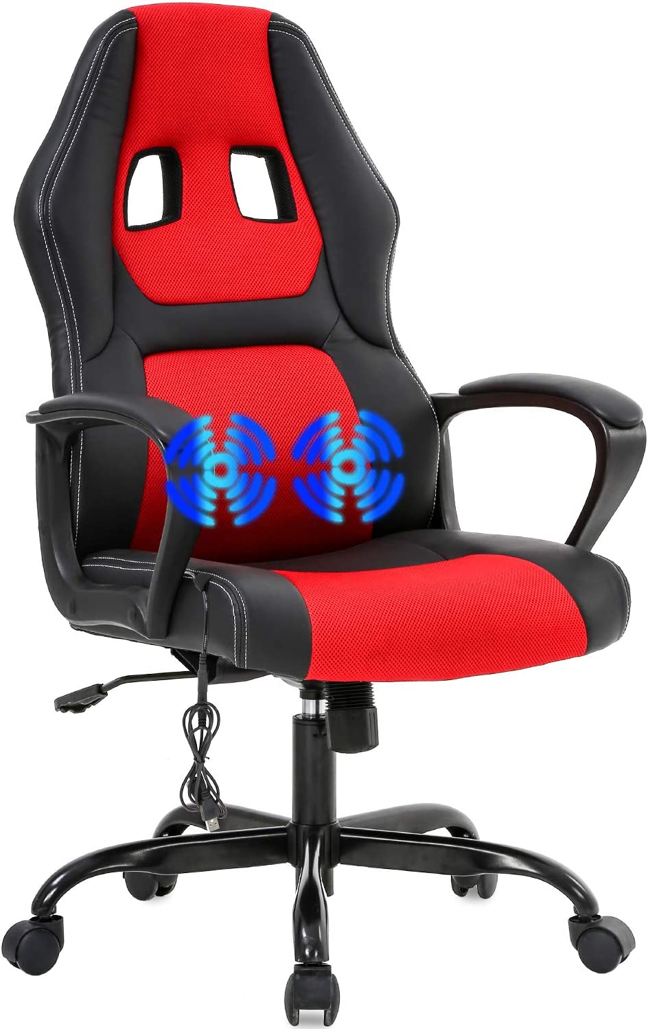 Verstellbare PU Lumbal Massage Support Leder Racing Chair