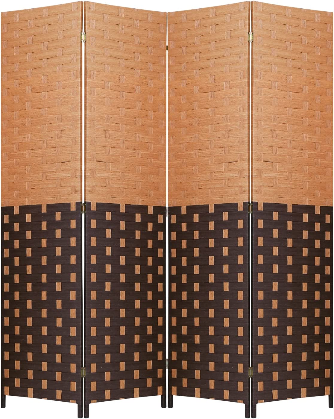 Hand-Woven Design Indoor Faltbares Holz Mesh Zimmerteiler