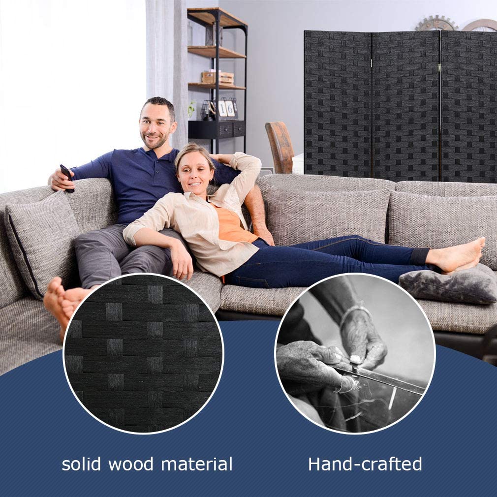 Hand-Woven Design Indoor Faltbares Holz Mesh Zimmerteiler