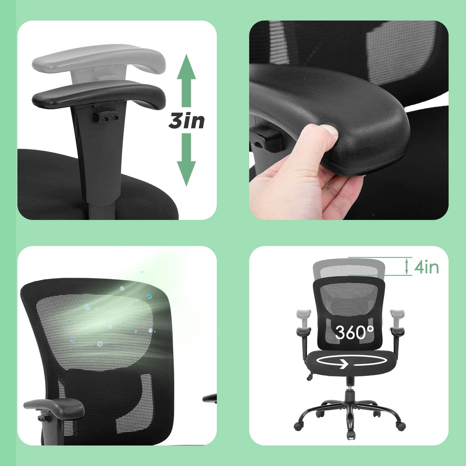 Rolling Swivel High Back Task Executive Ergonomic Chair