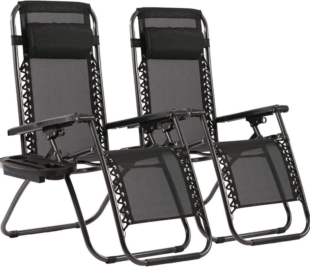 Zero Gravity Lawn Lounge Chair Patio Set von 2