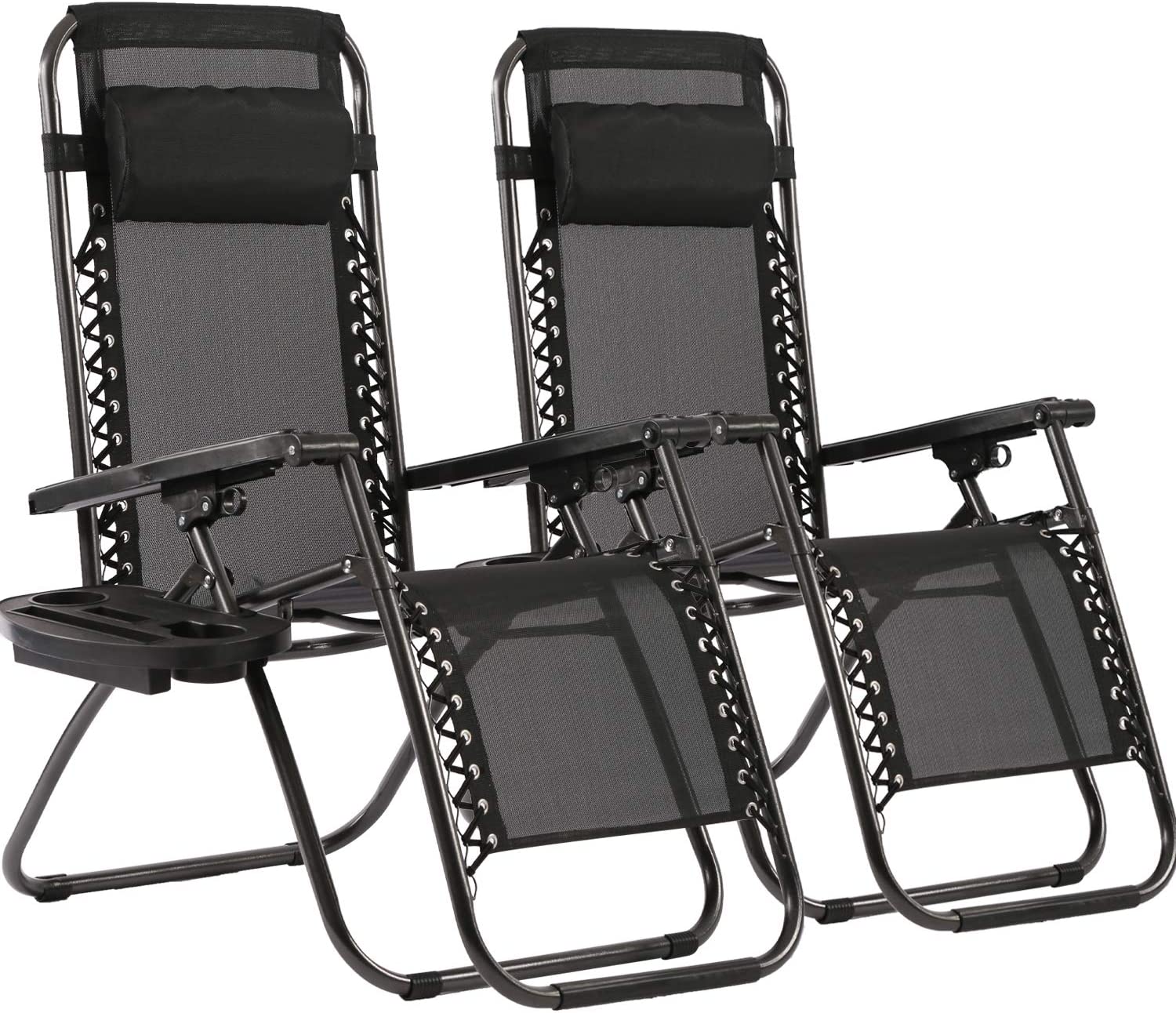 Zero Gravity Lawn Lounge Chair Patio Set von 2
