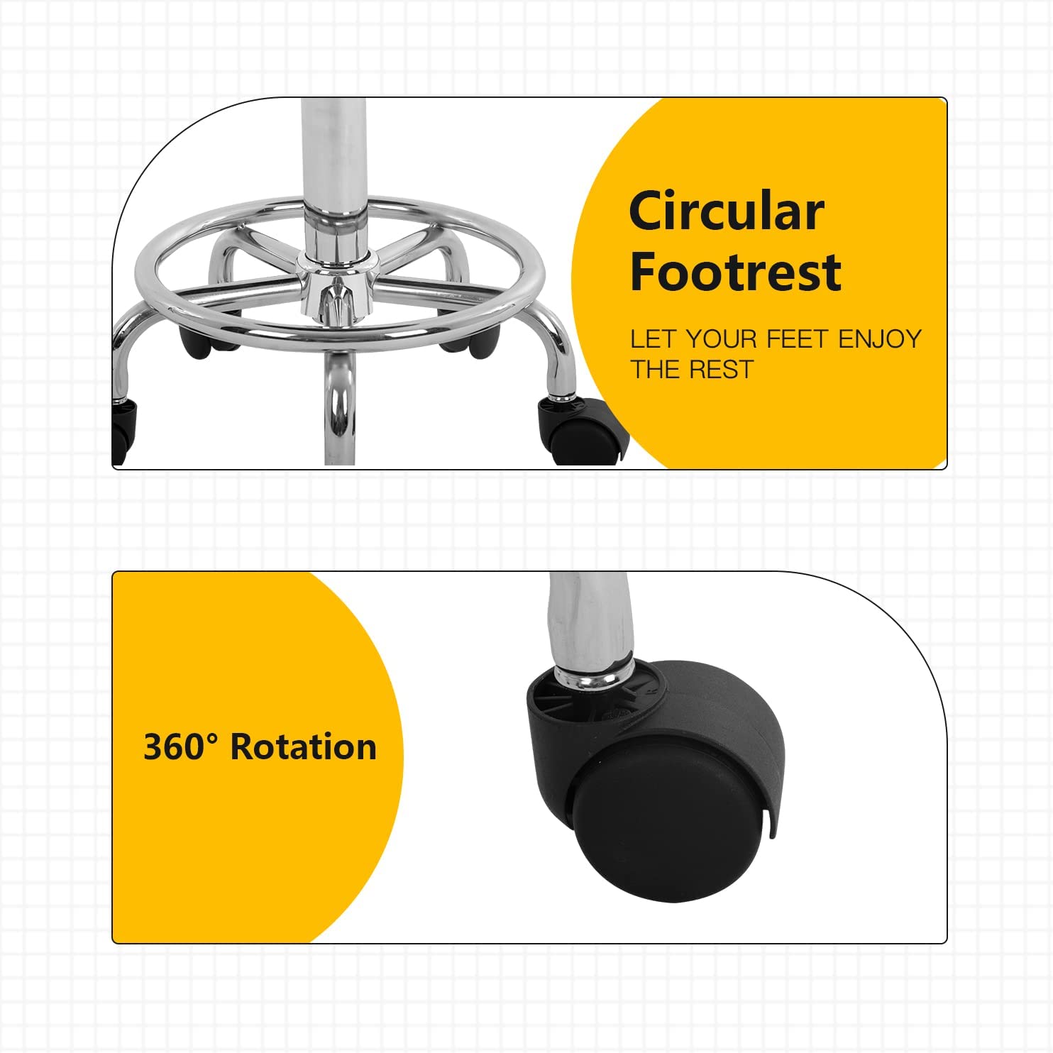 Round Rolling Swivel Esthetician Pu Chair