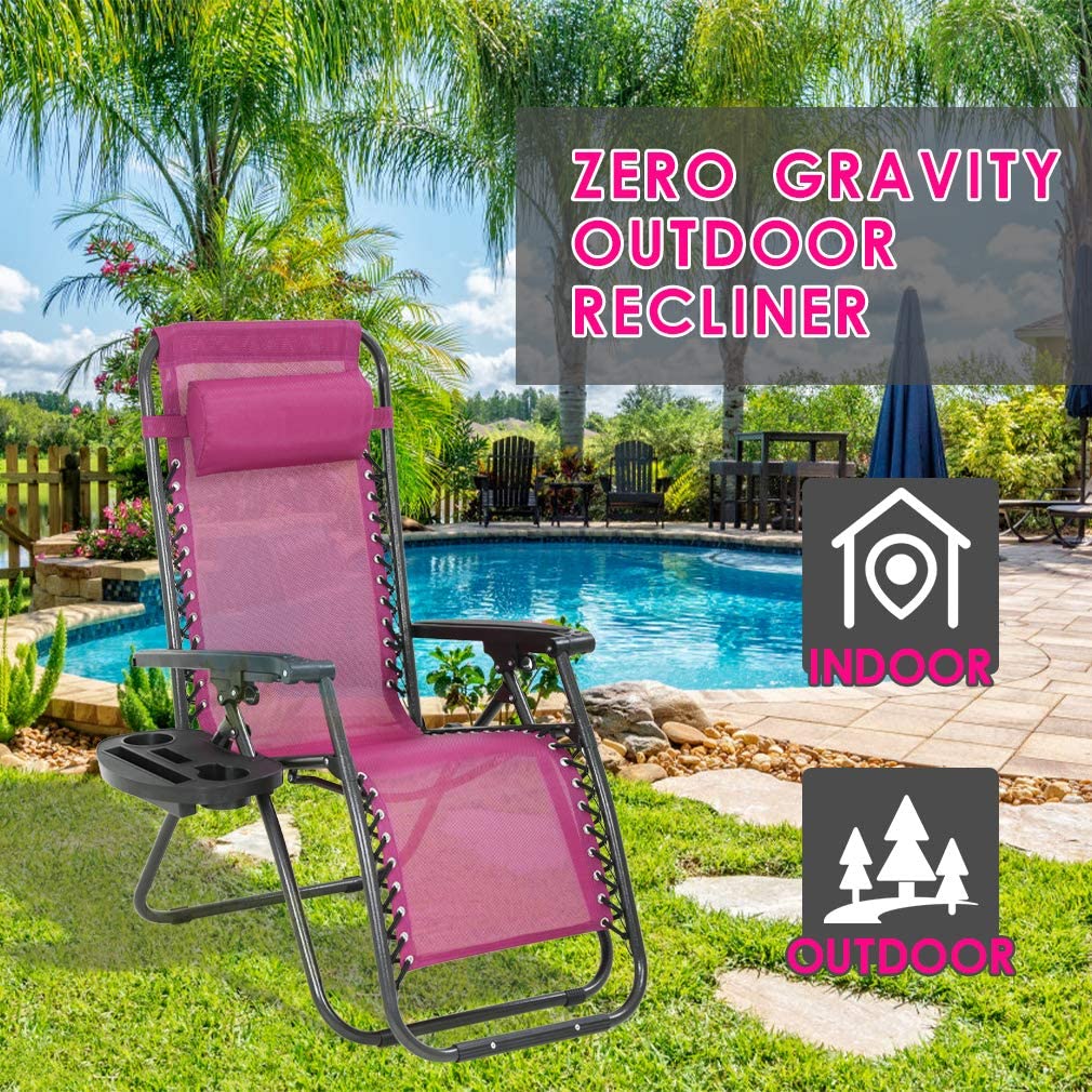 Zero Gravity Lawn Lounge Chair Patio Set von 2