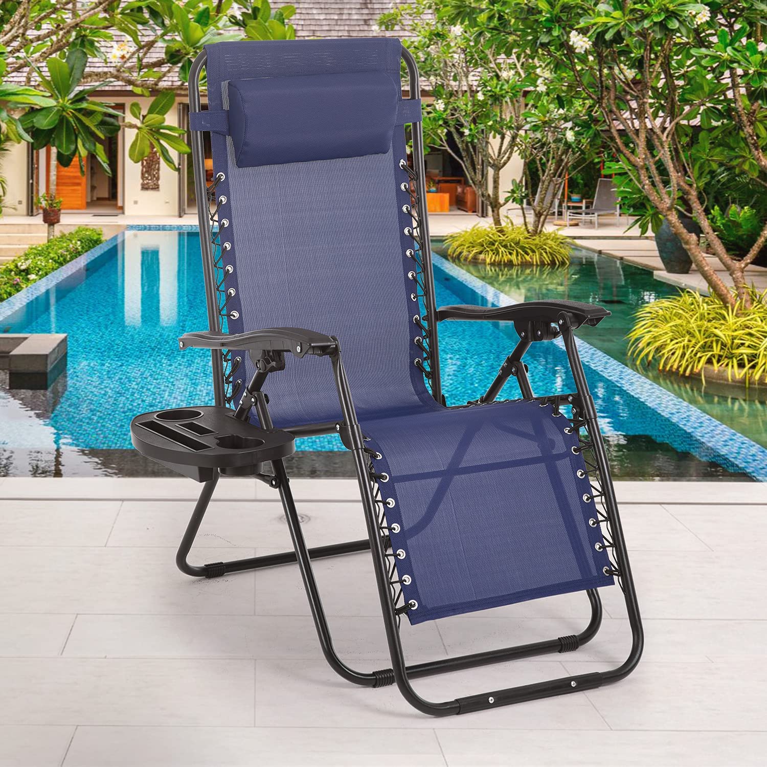 Zero Gravity Lawn Lounge Chair Patio Set von 2