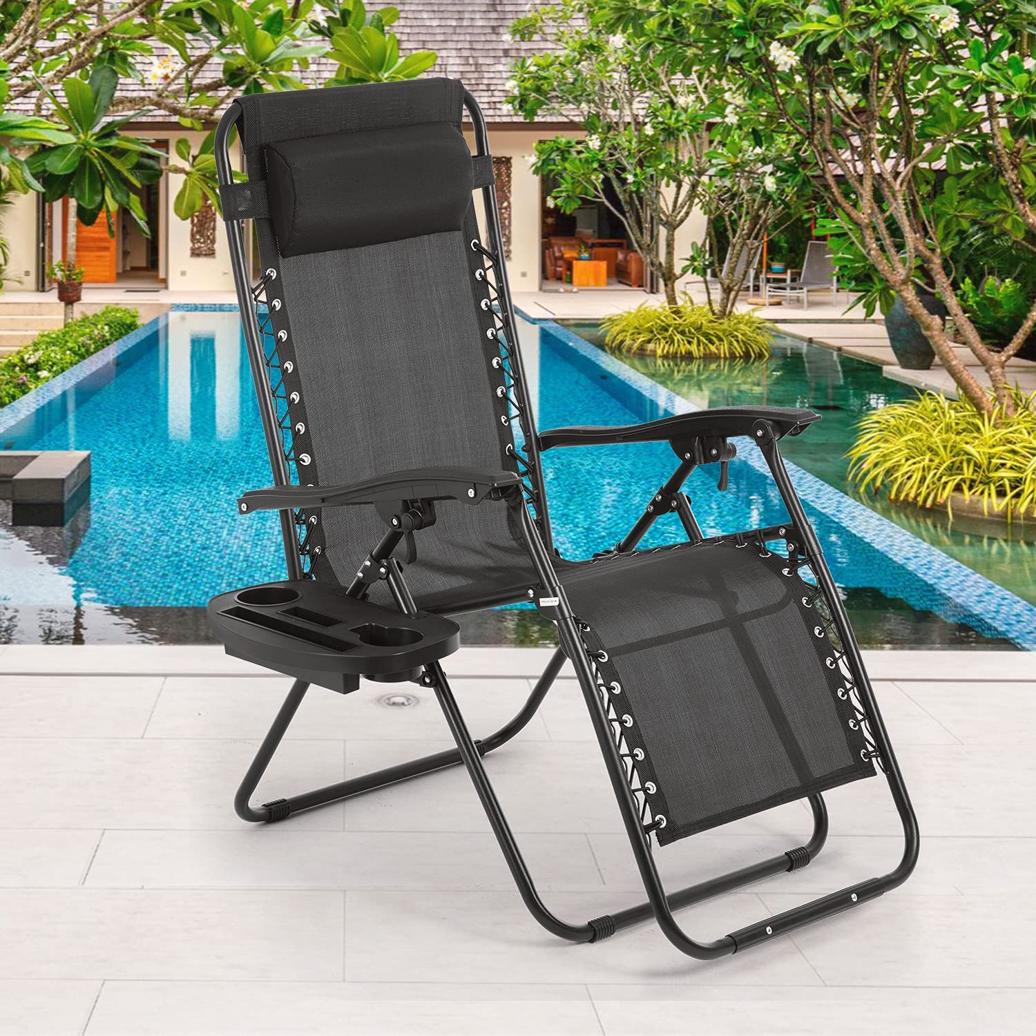 Zero Gravity Lawn Lounge Chair Patio Set von 2