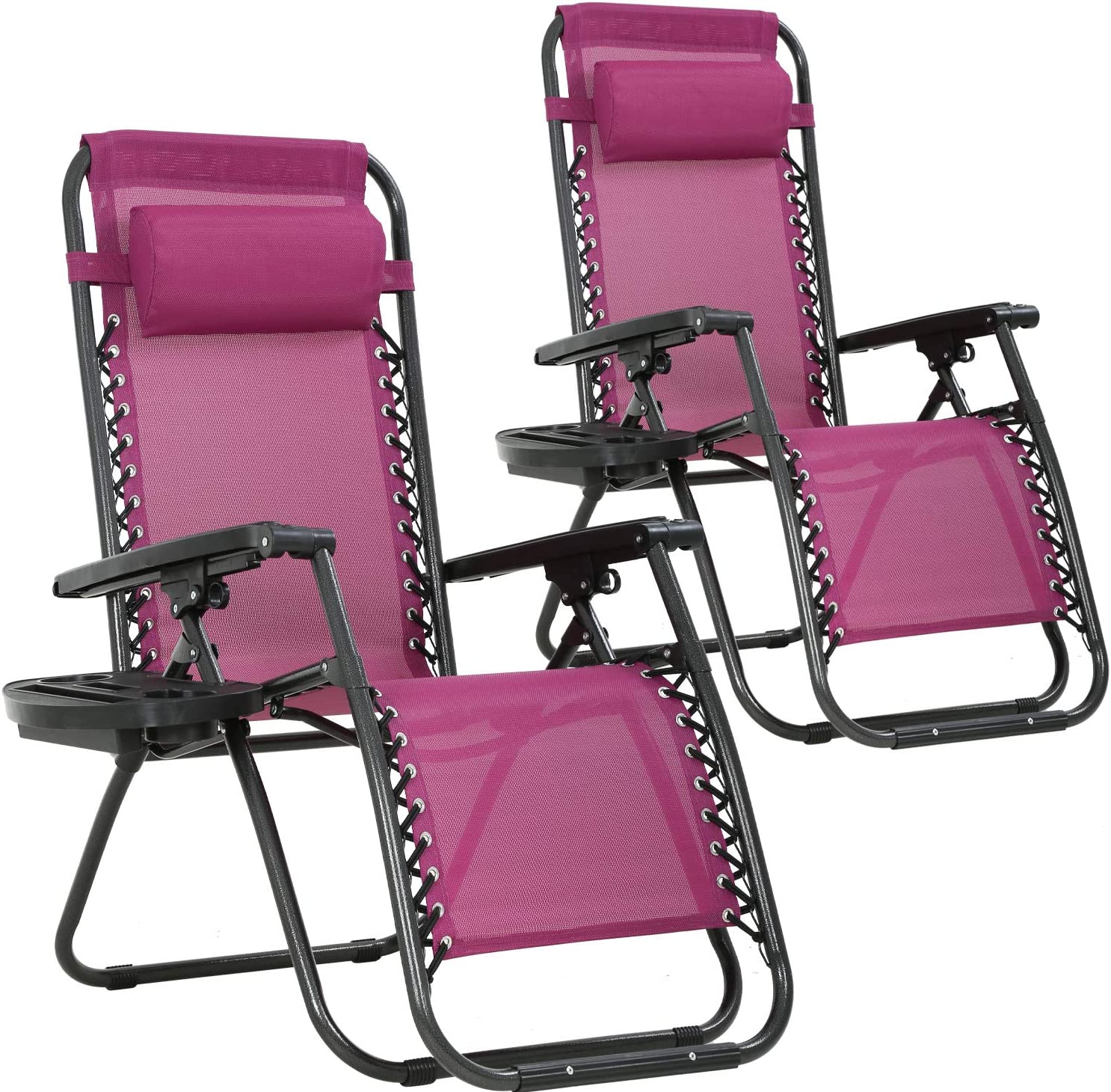 Zero Gravity Lawn Lounge Chair Patio Set von 2