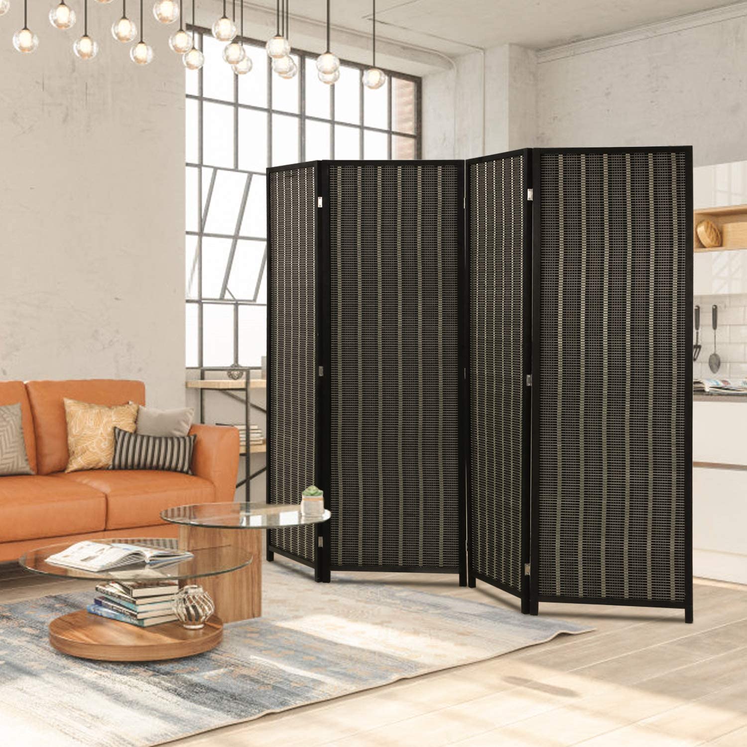 Bambus 4 Panel Privacy Wall Divider Wood Wohnzimmer