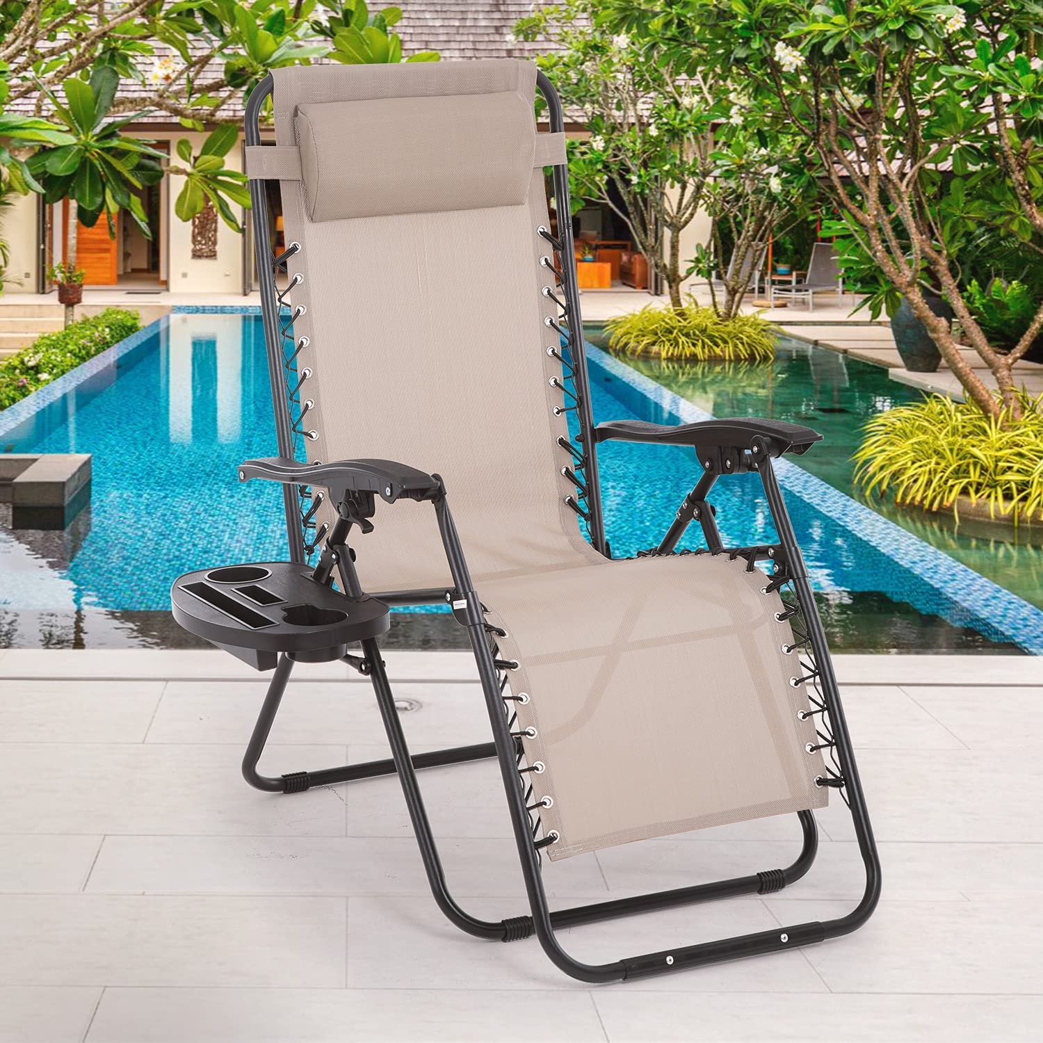 Zero Gravity Lawn Lounge Chair Patio Set von 2