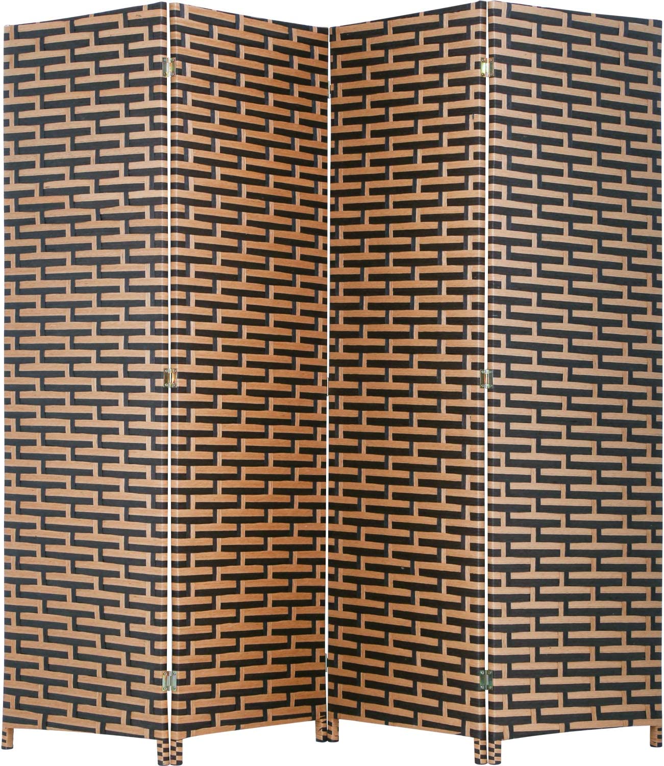 Hand-Woven Design Indoor Faltbares Holz Mesh Zimmerteiler