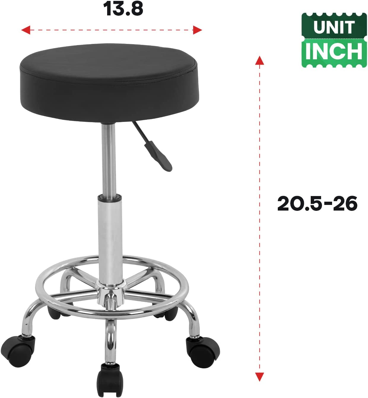 Round Rolling Swivel Esthetician Pu Chair