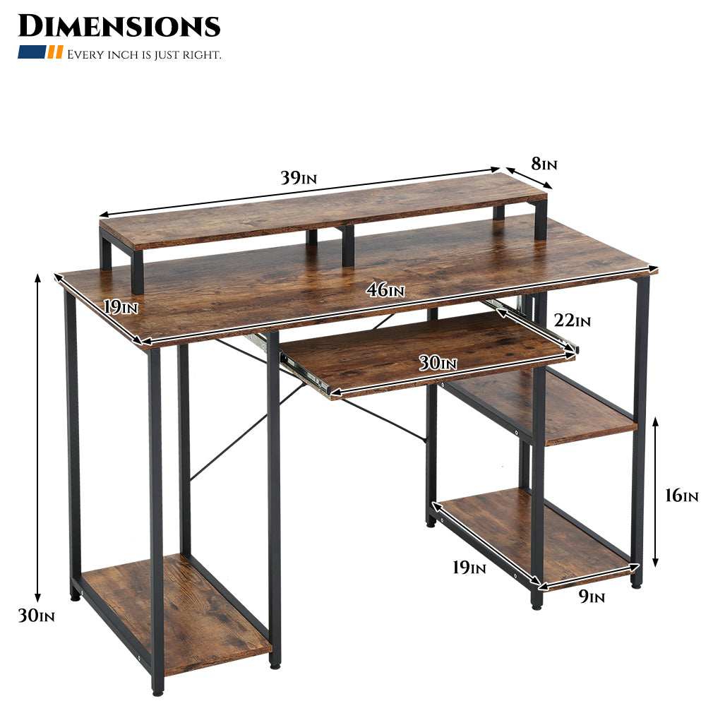 46' Gaming Storage Regale Schreibtisch