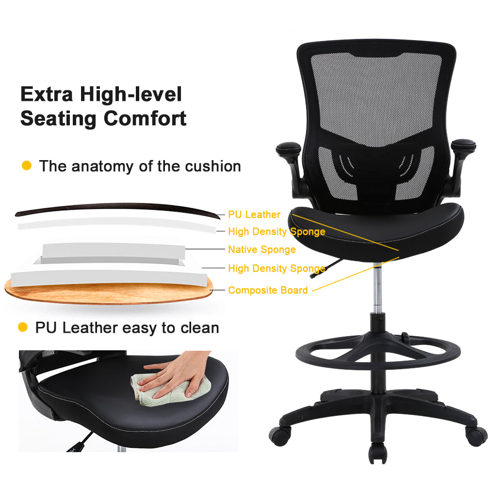 Flip Up Arms Ergonomic Zeichenstuhl